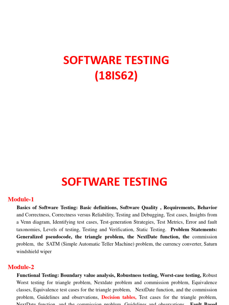 St Module1 2023 Pdf Software Testing Computer Program
