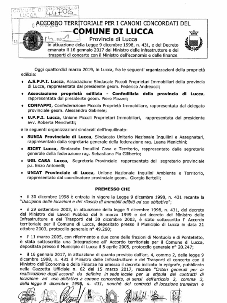 Accordi territoriali con protocollo pdf