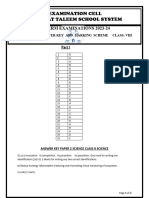 Answer Key Paper 1 and 2 Science Class 8 Science