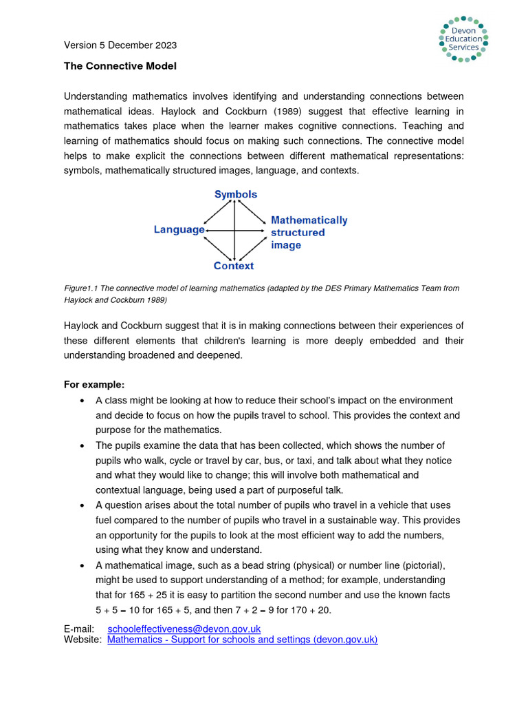 Connective Model for Mathematics Learning | PDF | Learning | Teaching ...
