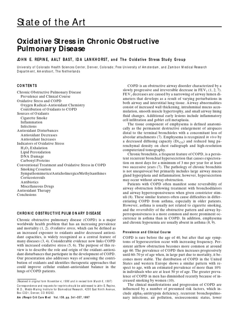 COPD & Oxidative Stress Insights | PDF | Chronic Obstructive Pulmonary ...