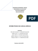 Modelo Informe Clínica Jurídica UGMA FACULTAD DE DERECHO
