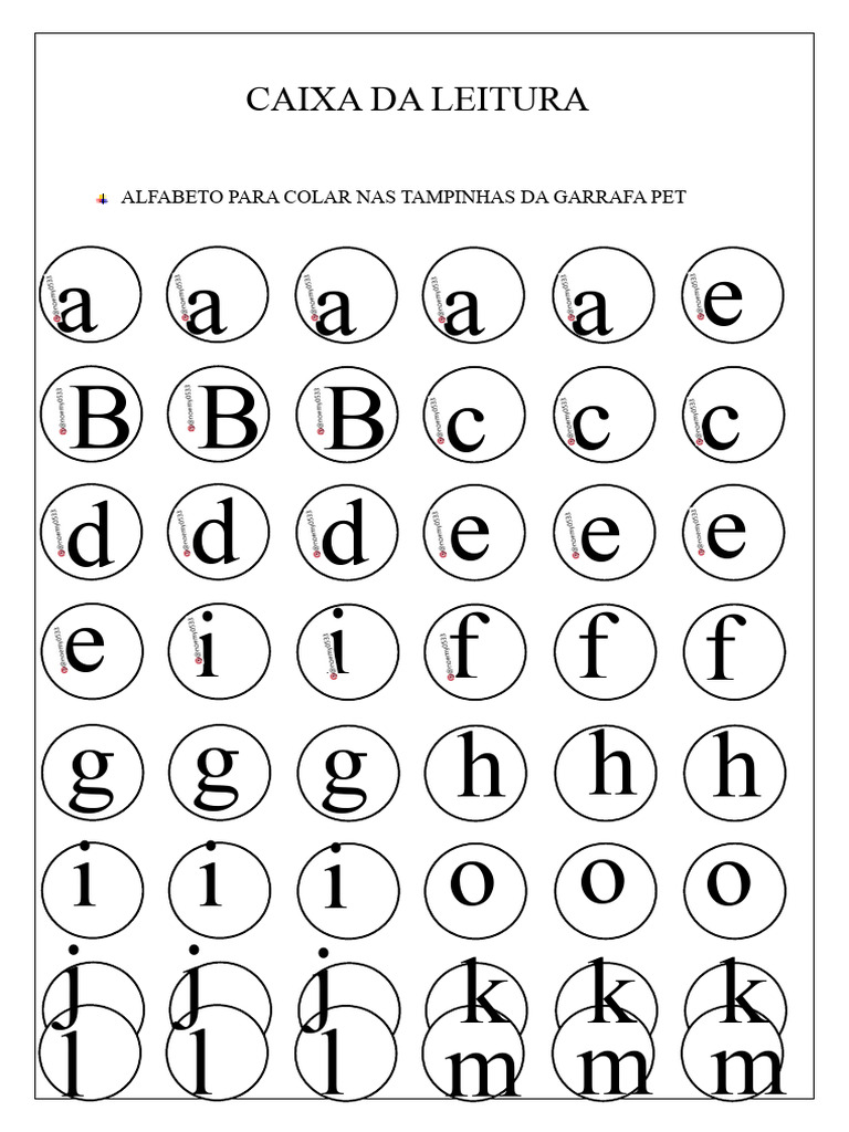 Alfabeto para Tampinhas de Garrafa PET | PDF