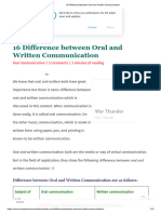 16 Difference Between Oral and Written Communication