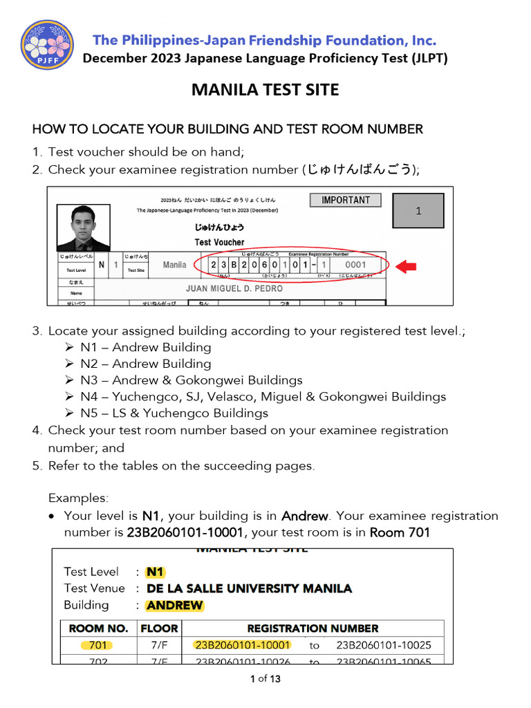 Building and Test Room Assignment - Dec 2023 V231117 | PDF