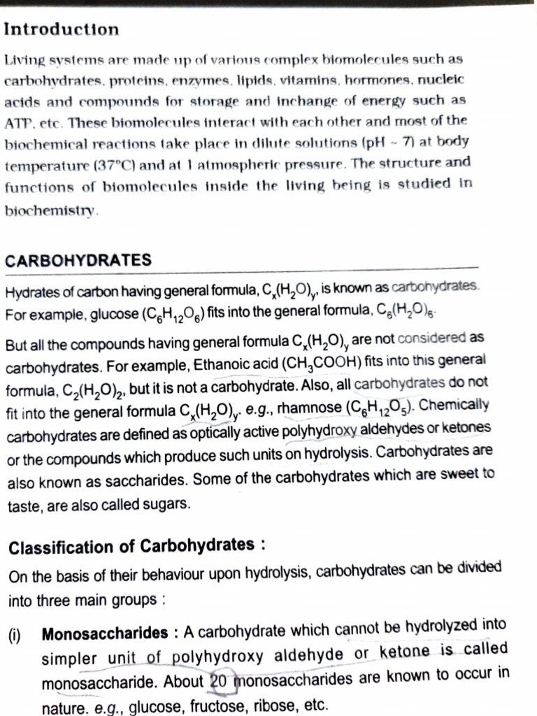 Biomolecules Notes Pdf Carbohydrates Polysaccharide