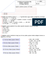 Sınıf Matematik 1D1Y - 5