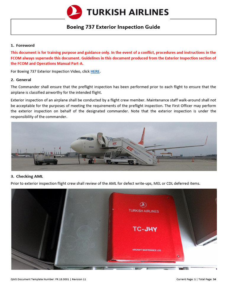 B737 Exterior Inspection Guide | PDF