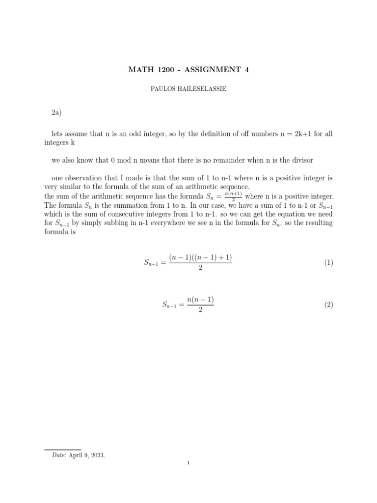 Proving Arithmetic Sum Modulo Properties | PDF