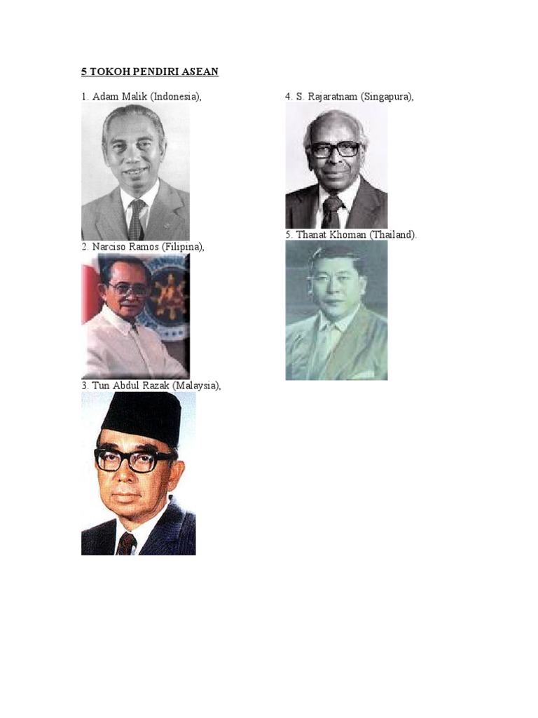 5 Tokoh Pendiri Asean