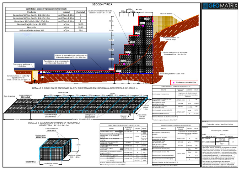 01.esquema Protección Margen Fluvial Río Cantuta | PDF | Materiales ...