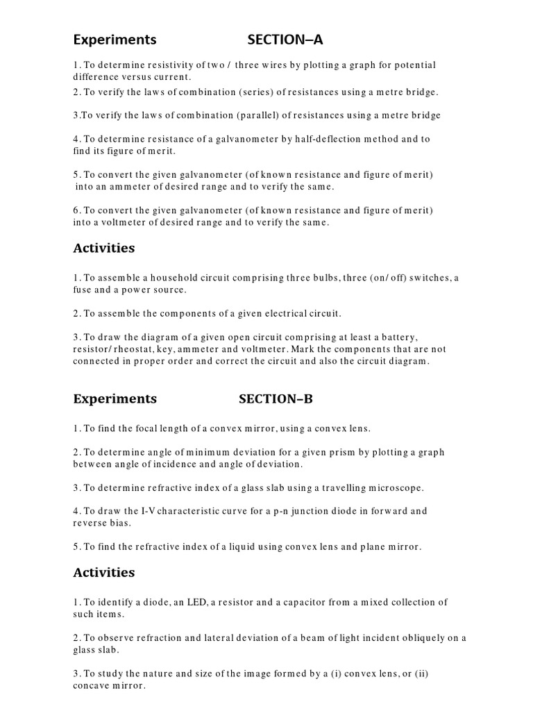 Class 12 Physics Practical Manual | PDF | P–N Junction | Electronics