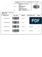 Ashraf Bound 2948.132: # Manifest ID Bar Code Weight Destination City Pieces