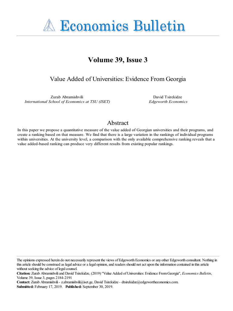 Add Value Universite Georgea | PDF | Dependent And Independent ...