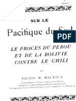 Sur Le Pacifique Du Sud. Le Proces Du Perou Et de La Bolivie Contre Le Chile. (1922)