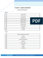 Tabela Final Sub 11 e Sub 13 - 5° ITACOPA - EDIÇÃO CENTENÁRIA