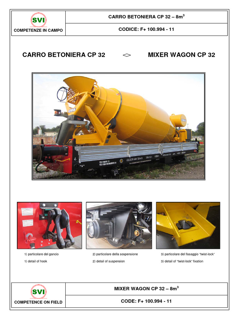 Scheda Tecnica Veicolo CP 32 Betoniera | PDF