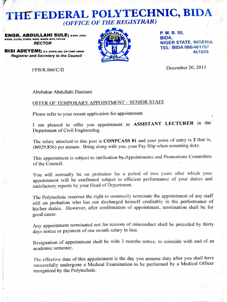 Confirmation Letter | PDF