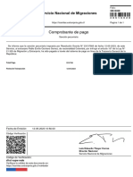 Comprobante de Pago: Servicio Nacional de Migraciones