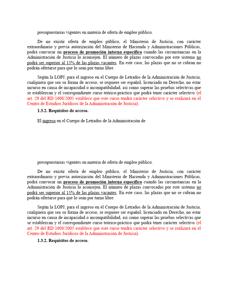 Requisitos para Letrados de Justicia | PDF