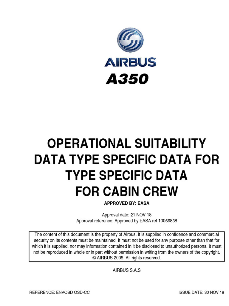 A350 Cabin Crew Type Specific Data | PDF | Toilet | Cockpit