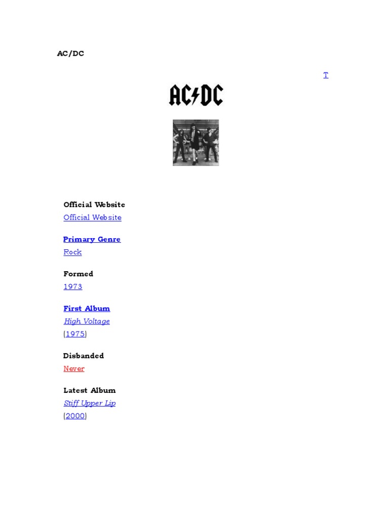 Ac DC | PDF | Hard Rock | Music Industry