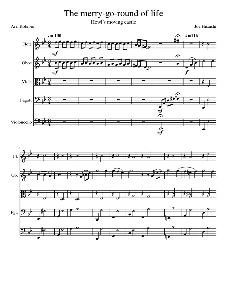 The Merry-Go-Round of Life - Howls Moving Castle | PDF