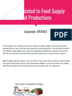 Issues Related To Food Supply and Productions