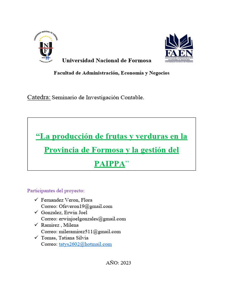 Universidad Nacional de Formosa PDF