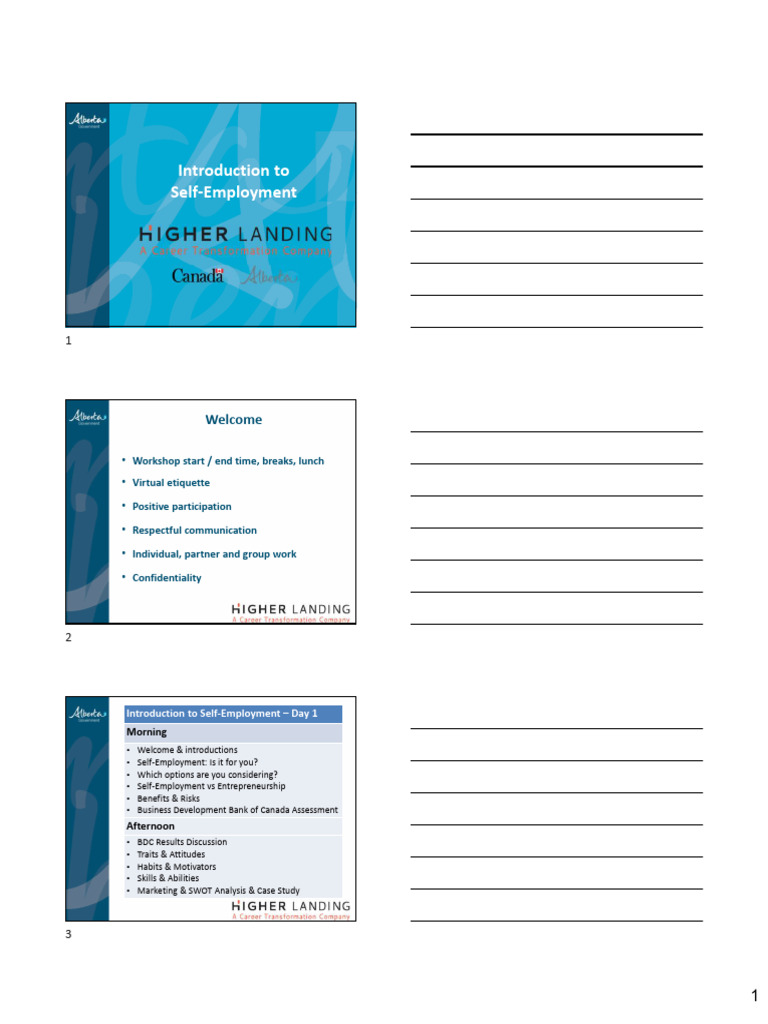 Self Employment Pdf Pdf Entrepreneurship Partnership