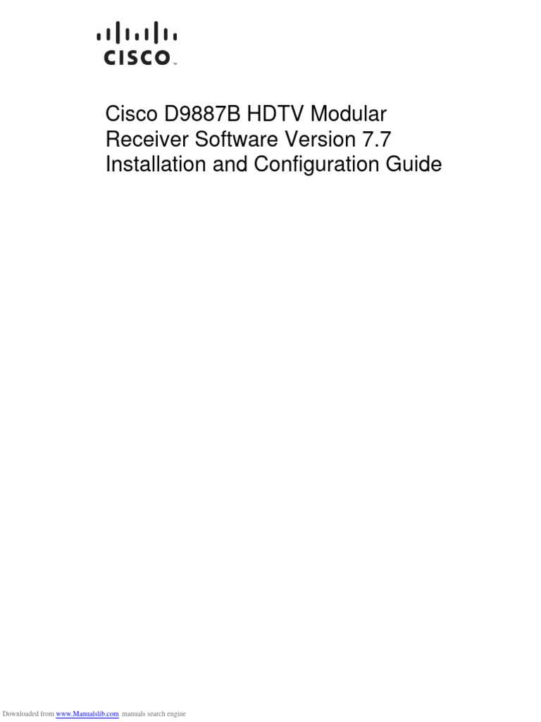 Cisco d9887b hdtv modular receiver software version 7 7 installation