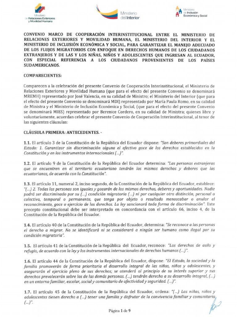 Convenio Marco de Cooperación Interinstitucional Suscrito Entre El ...