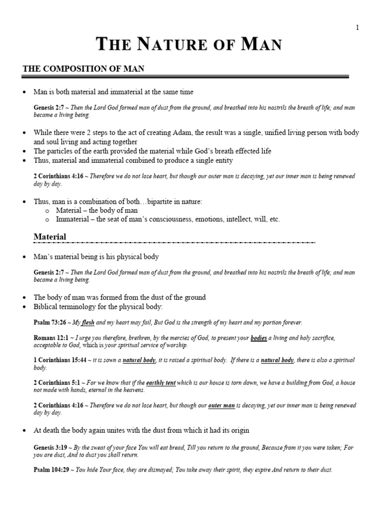 Class 3 The Nature of Man PDF