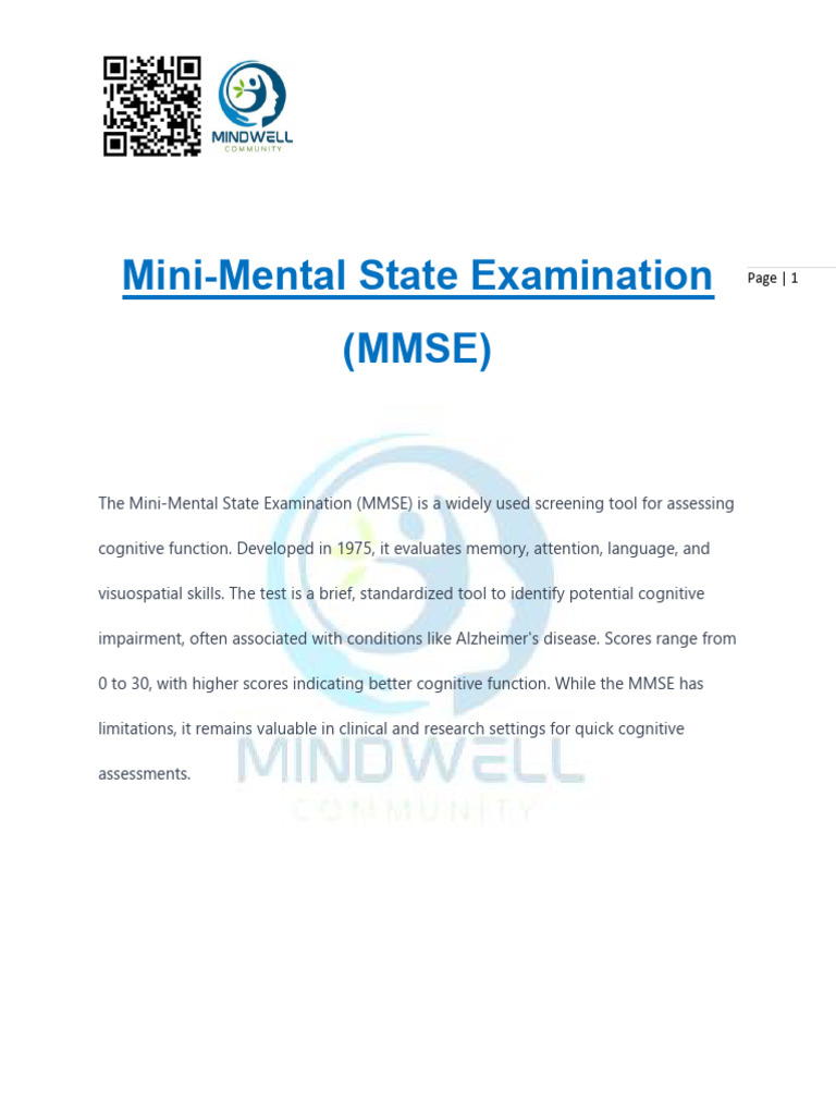 Mini-Mental State Examination Guide | PDF | Brain | Cognitive Science