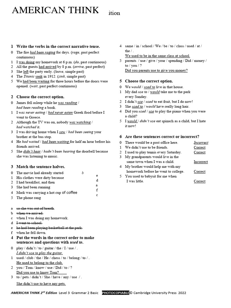 Thk2e AmE L3 Grammar Basic Unit | PDF