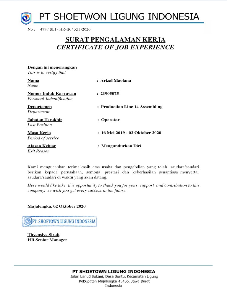 Paklaring SLI-WPS Office | PDF
