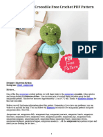 Amigurumi Cute Crocodile Free Crochet PDF Pattern