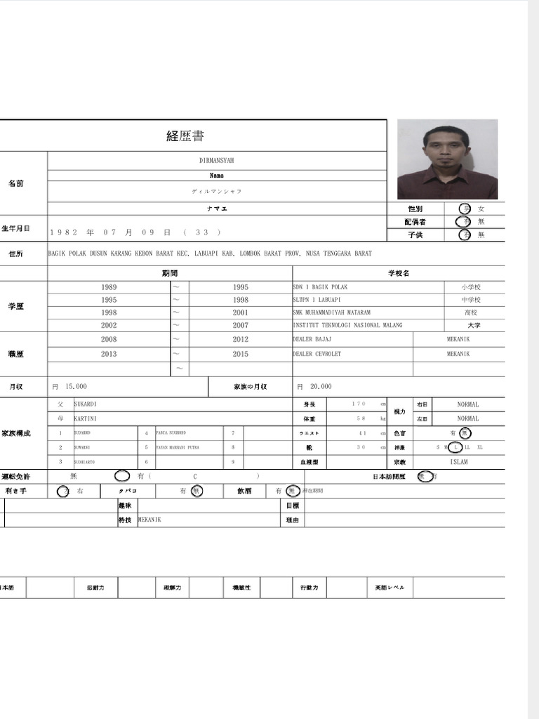 Dokumen Tips Form CV Bahasa Jepang PDF