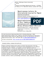 Spectrophotometric Study of Zinc, Cadmium and Lead Complexes With Murexide in Binary Ethanol-Water Mixtures