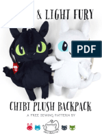 Night Light Fury Chibi Plush Backpack Sewing Instructions