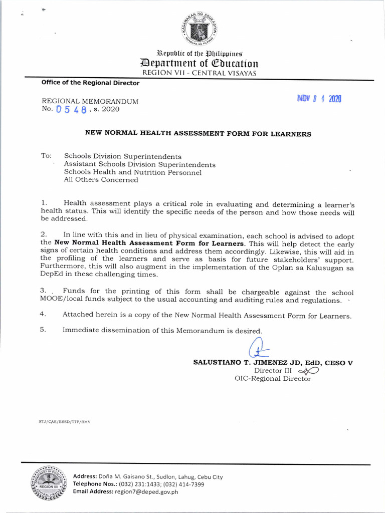 Health Assessment Form | PDF