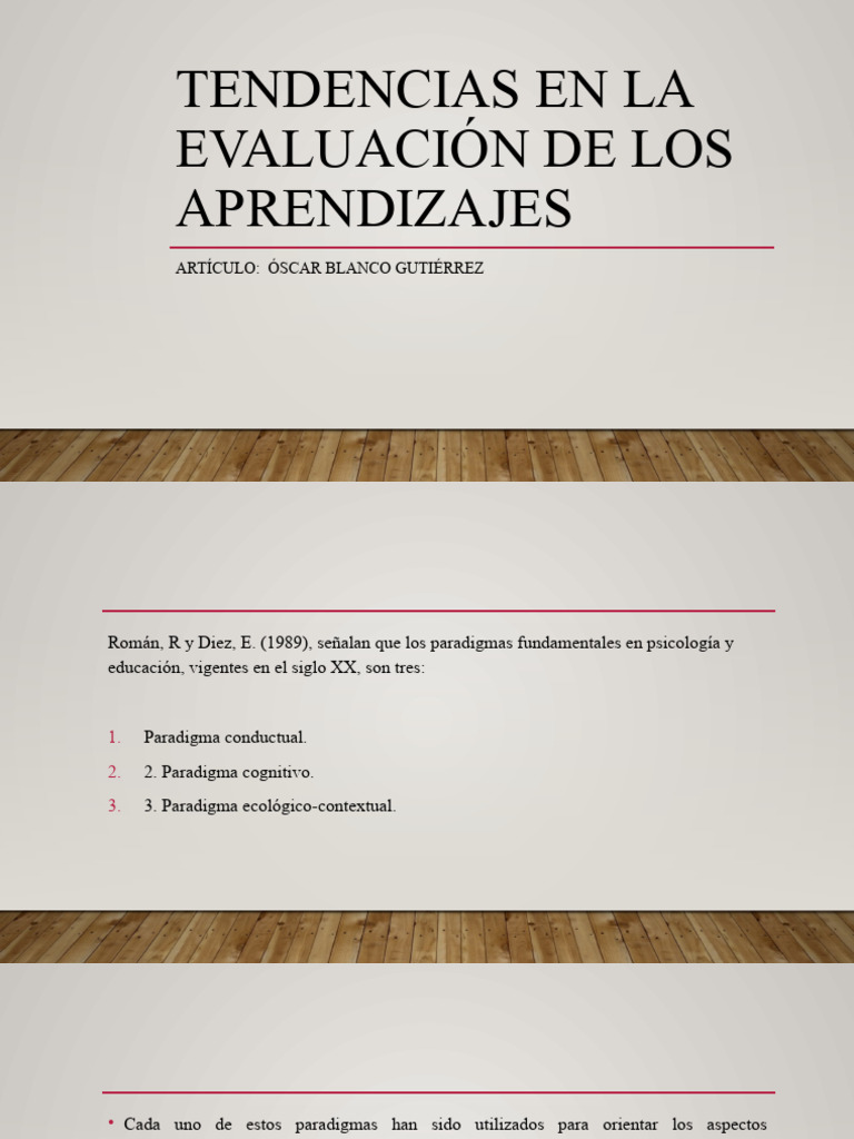 Tendencias en La Evaluación de Los Aprendizajes | PDF