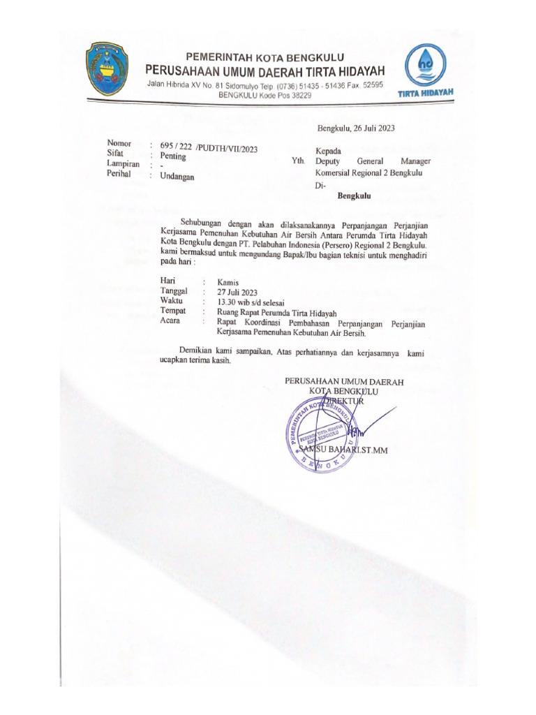 Undangan Rapat | PDF