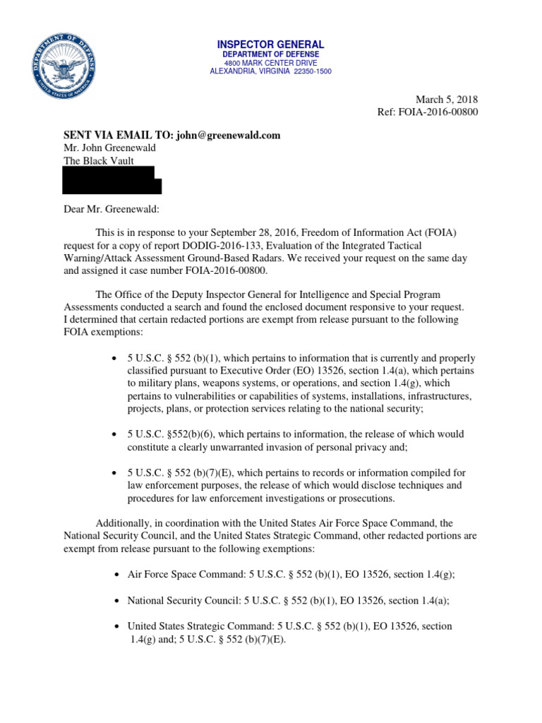 Foia 2016 00800 | PDF