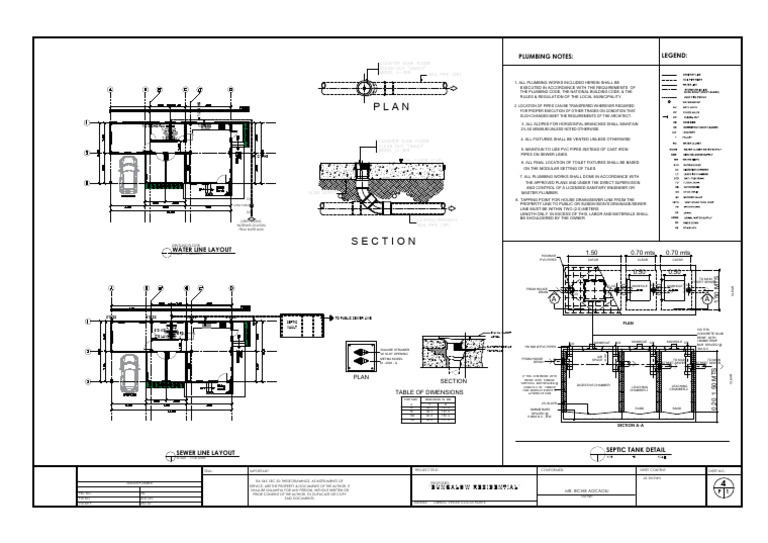 Plumbing Notes: Legend:: 1.50 0.70 Mts 0.70 Mts | PDF | Plumbing ...