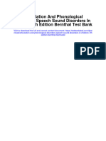 Articulation and Phonological Disorders Speech Sound Disorders in Children 7th Edition Bernthal Test Bank Full Chapter PDF