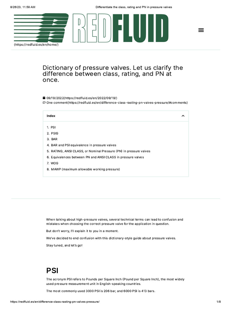 Understanding PN and Class Ratings in Valves | PDF