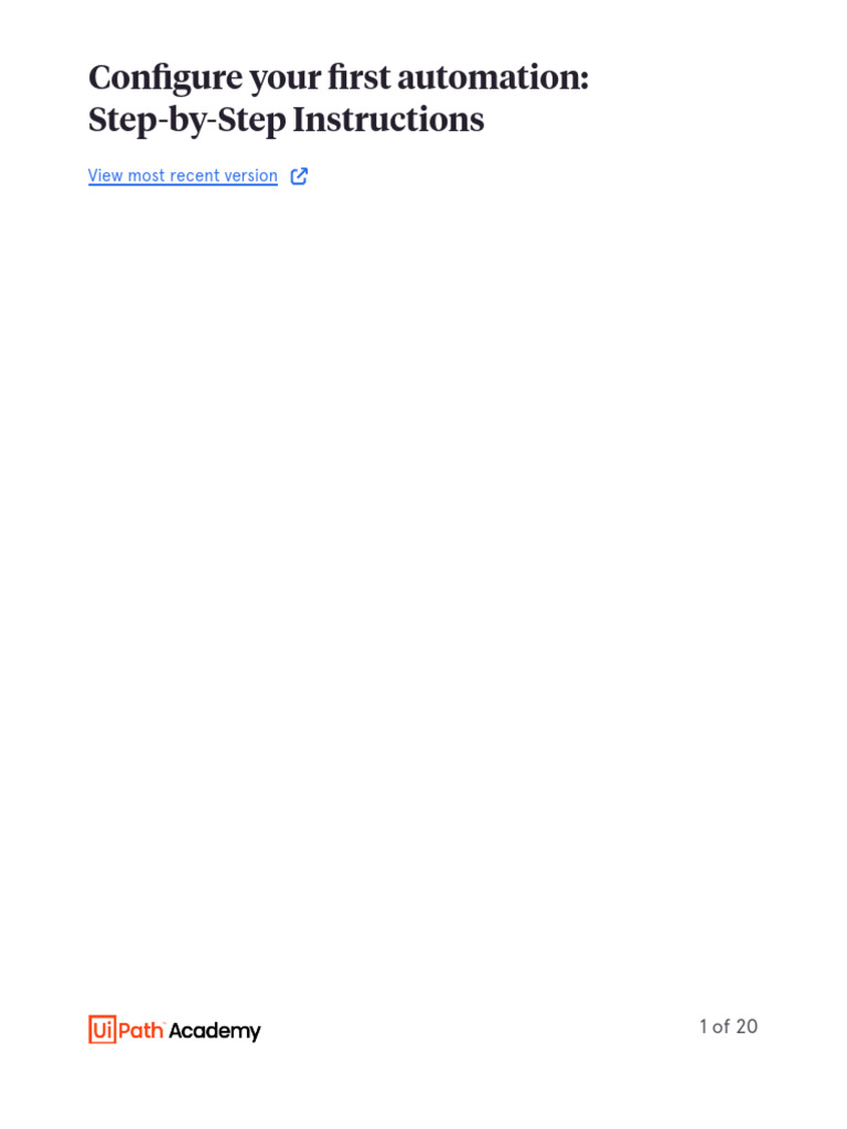 Configure Your First Automation - Step-by-Step Instructions | PDF ...