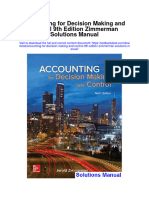 Accounting For Decision Making and Control 9th Edition Zimmerman Solutions Manual Full Chapter PDF
