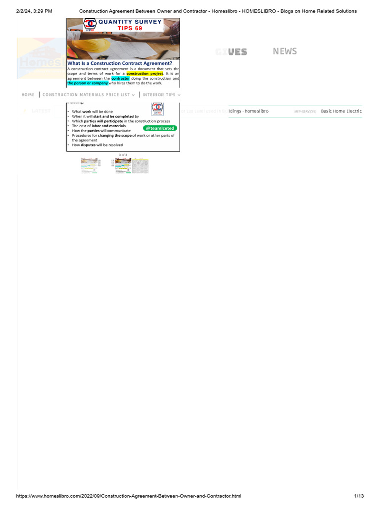 Construction Contract Guide | PDF | General Contractor | Sink